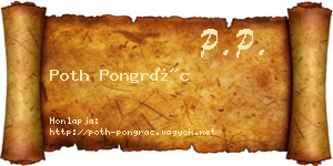 Poth Pongrác névjegykártya